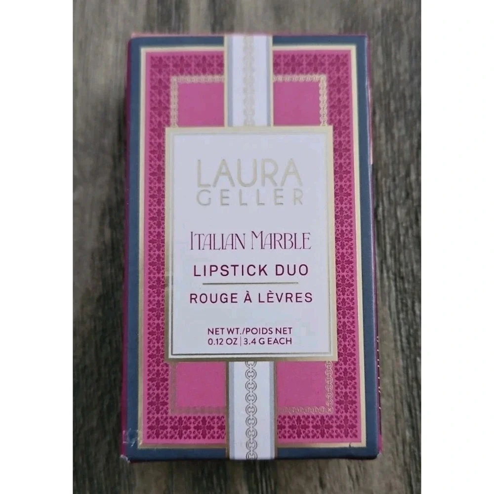 Laura Geller ITALIAN MARBLE SWIRL LIPSTICK DUO BERRY BANANA & ROSE MACARON New